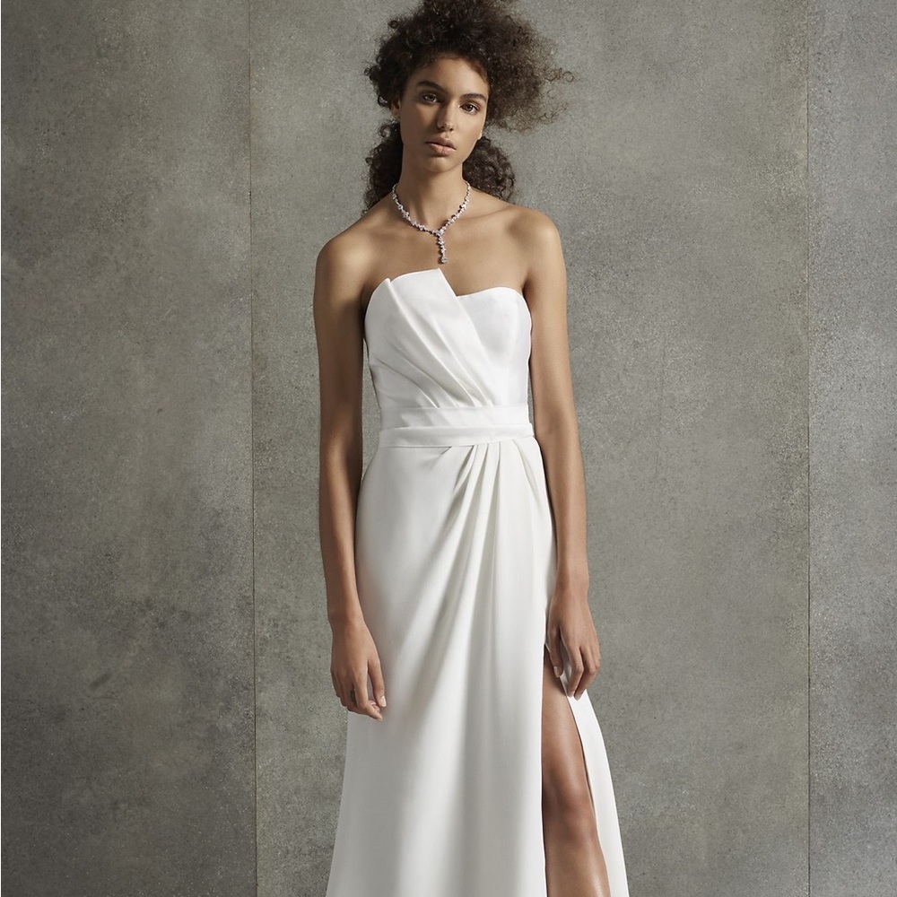 White by Vera Wang Pleated Bow Wedding Dress White by Vera Wang